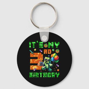 It's My 3rd Birthday Pixel Number Video Game Gamer Key Ring