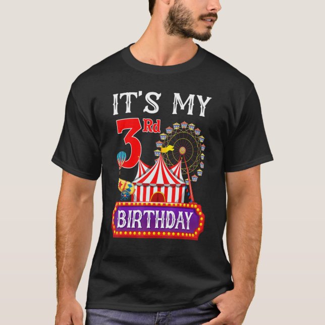 It's My 3rd Birthday Ringmaster Circus Theme Carni T-Shirt (Front)