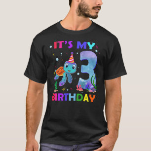 Its My 3rd Birthday Sea Turtle 3 Year Old Ocean T-Shirt