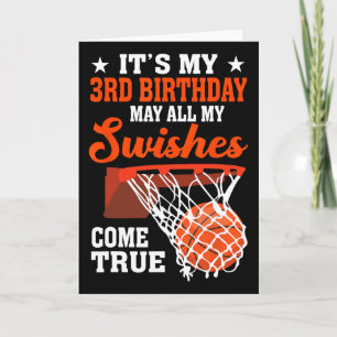 It's My 3rd Birthday Sketll 3 Year Old  Card