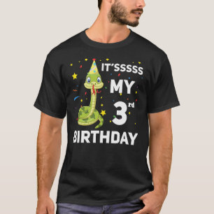 It's My 3rd Birthday Snake Theme Birthday Party T-Shirt