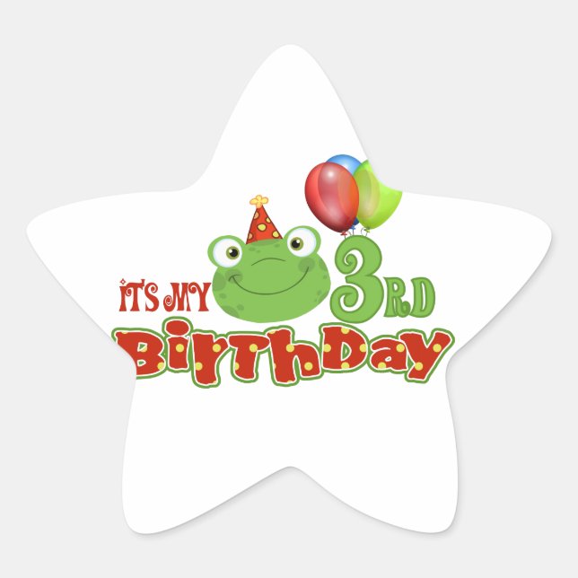 It's My 3rd Birthday Star Sticker (Front)