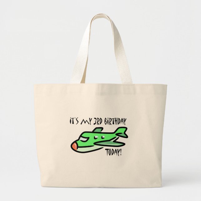 It's My 3rd Birthday Today Large Tote Bag (Front)