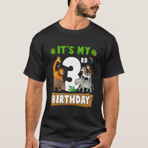 It's My 3rd Birthday Zoo Jungle Safari 3 Years Old T-Shirt