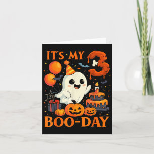 It's My 3rd Boo-day Birthday Halloween Ghost 3 Yea Card