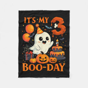 It's My 3rd Boo-day Birthday Halloween Ghost 3 Yea Fleece Blanket
