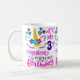 It'S My 3Rd Magical Birthday 3 Year Old Unicorn Bi Coffee Mug