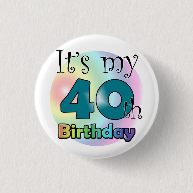It's my 40th Birthday (Blue) 3 Cm Round Badge (Front)