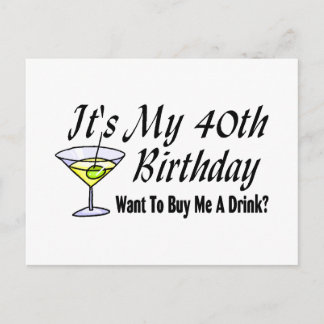 It's My 40th Birthday Postcard