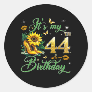 Its My 44th Birthday Pink 44 Years Old Birthday Classic Round Sticker