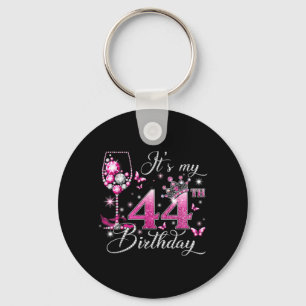 Its My 44th Birthday Pink 44 Years Old Birthday Key Ring