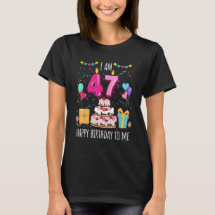 It's My 47th Birthday Cake Candle 47 Year Old Girl T-Shirt