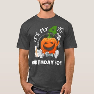 It's My 4th Birthday Boy Halloween Jack O Lantern  T-Shirt