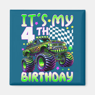 It's my 4th birthday boy monster truck 4 year old magnet