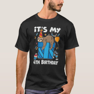 Its My 4th Birthday For Sloth Birthday Costumes Ou T-Shirt