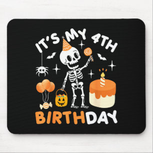 Its My 4th Birthday-funny Halloween Skeleton 4th B Mouse Pad