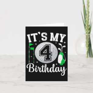 It's My 4th Birthday Golf 4 Year Old Golf Player B Card