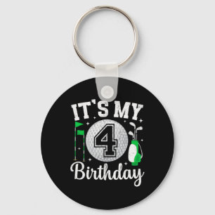 It's My 4th Birthday Golf 4 Year Old Golf Player B Key Ring