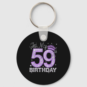 Its My 59th Birthday Queen Women 59 Years Old Diam Key Ring