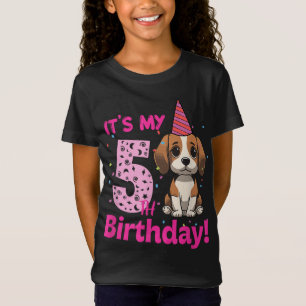 It's My 5th Birthday Beagle Dog Lover 5 Years Old  T-Shirt