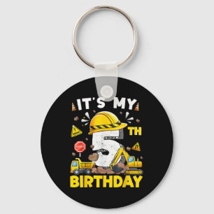 Its My 5th Birthday Boy Construction Excavator 5 Y Key Ring