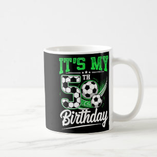 It's My 5th Birthday Boy Soccer Ball 5 Year Old Nu Coffee Mug