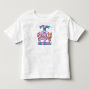 It's My 5th Birthday Cute Kawaii Girls Party  Toddler T-Shirt