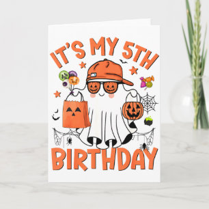 Its My 5th Birthday Funny Halloween Boo Ghost 5th Card