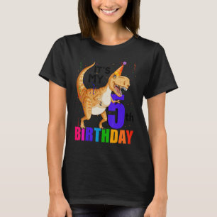 It's My 5th Birthday Happy 5 Year Dinosaur Boys Gi T-Shirt