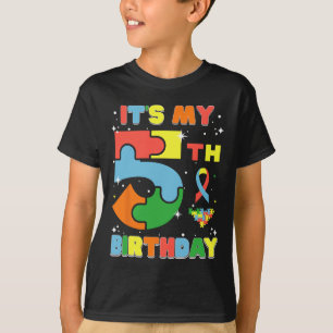 It's My 5th Birthday Kids Autism 5 Years Old Girls T-Shirt