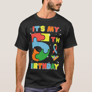 It's My 5th Birthday Kids Autism 5 Years Old Girls T-Shirt