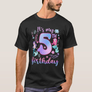 It's My 5Th Birthday Mermaid 5 Year Old Girls T-Shirt