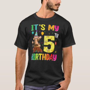 It's My 5th Birthday Monkey 5 Year Old Boy Girl T-Shirt