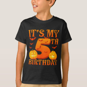 Its My 5th Birthday Pumpkins 5 Years Old Halloween T-Shirt