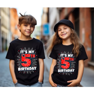 It's My 5th Birthday Spider Birthday Boy Theme Tri-Blend Shirt