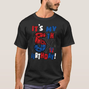 It's My 5th Birthday Spider Theme Party 5 Year Bir T-Shirt
