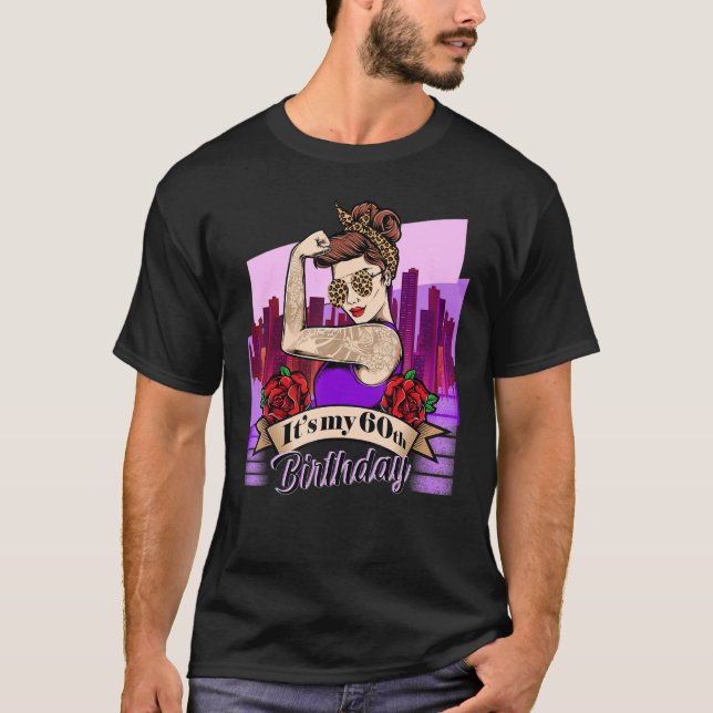 It's My 60th Birthday Leopard Design T-Shirt (Front)