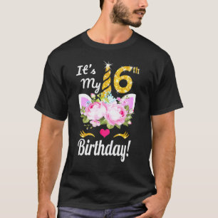 Its My 6th Birthday Girls 6 Year Old Unicorn Outf T-Shirt