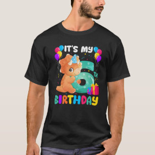 It's My 6Th Birthday Happy 6 Year Dinosaur T-Shirt