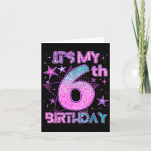 Its My 6th Birthday K-pop Girl 6 Year Birthday Card