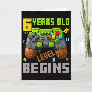 It's My 6th Birthday Pixel Gaming Controller 6 Yea Card