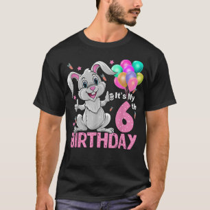 It's My 6th Birthday Rabbit 6th Birthday 6 Years O T-Shirt