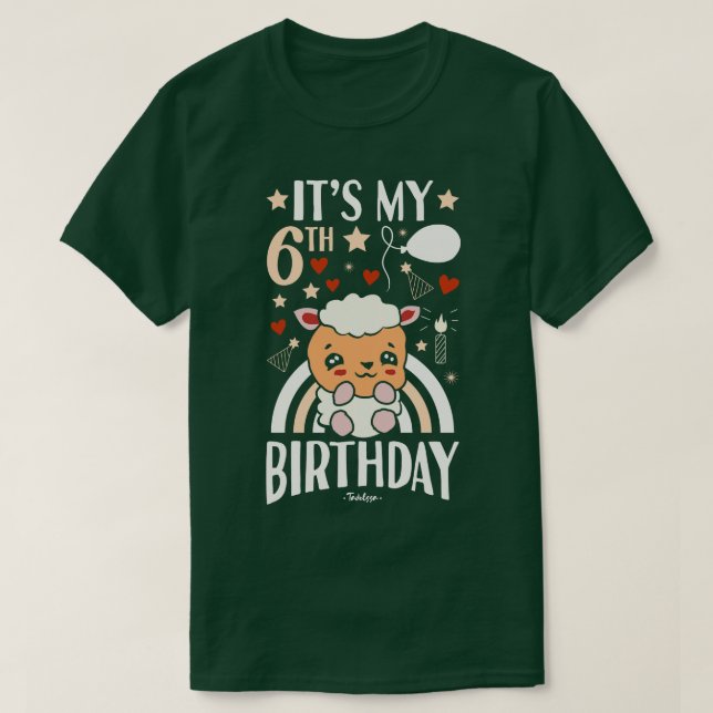 Its My 6th Birthday Sheep T-Shirt (Design Front)