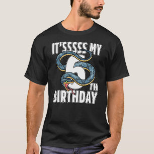 It's My 6th Birthday Snake 6 Years Old Birthday Bo T-Shirt