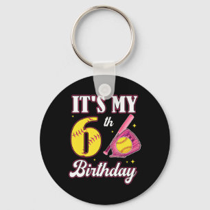 It's My 6th Birthday Softll Girl 6 Year Old Party  Key Ring
