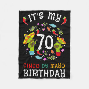 It's My 70th Birthday Cinco De Mayo Shirt Kid Men Fleece Blanket