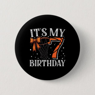 It's My 7 Birthday Seven Sketll Girl Bday Party Da 6 Cm Round Badge