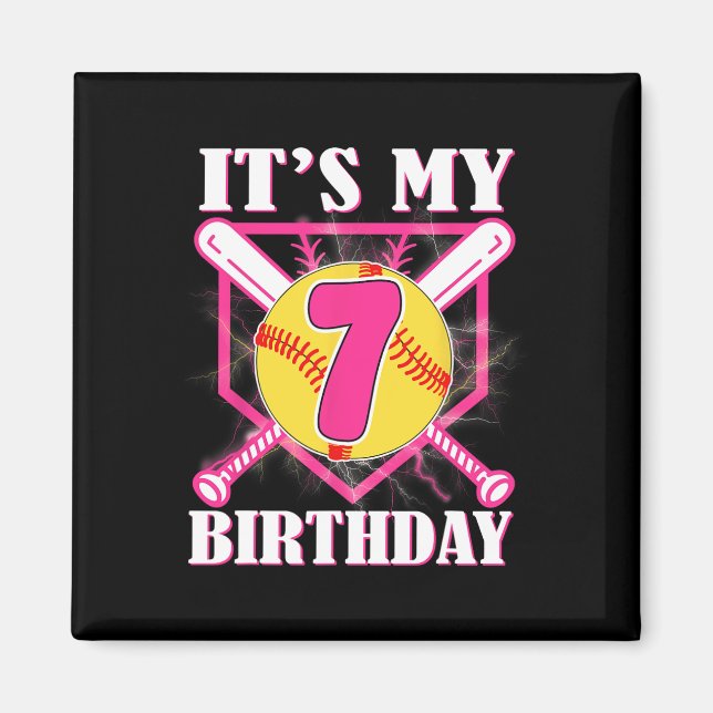 It's My 7th Birthday 7 Year Old Birthday Softll Pl Magnet (Front)