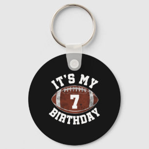 It's My 7th Birthday Boy 7 Year Old Football Playe Key Ring
