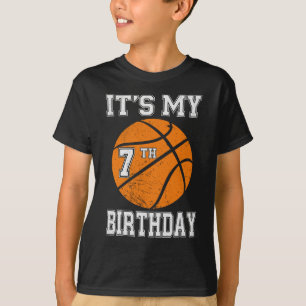 It's My 7th Birthday Boy Basketball 7 Year Old T-Shirt